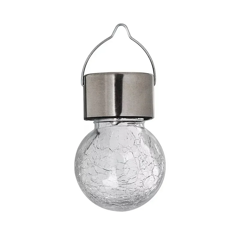 SM25690 PP Plastic Solar Hanging Cracked Glass Globe Jar Lantern Light_2