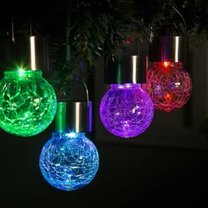 SM25690 PP Plastic Solar Hanging Cracked Glass Globe Jar Lantern Light_4