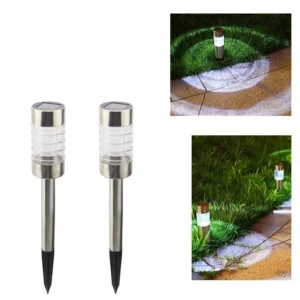 SM25693 Stainless Steel Plastic PP Solar Stake Light with Cylindrical Disk