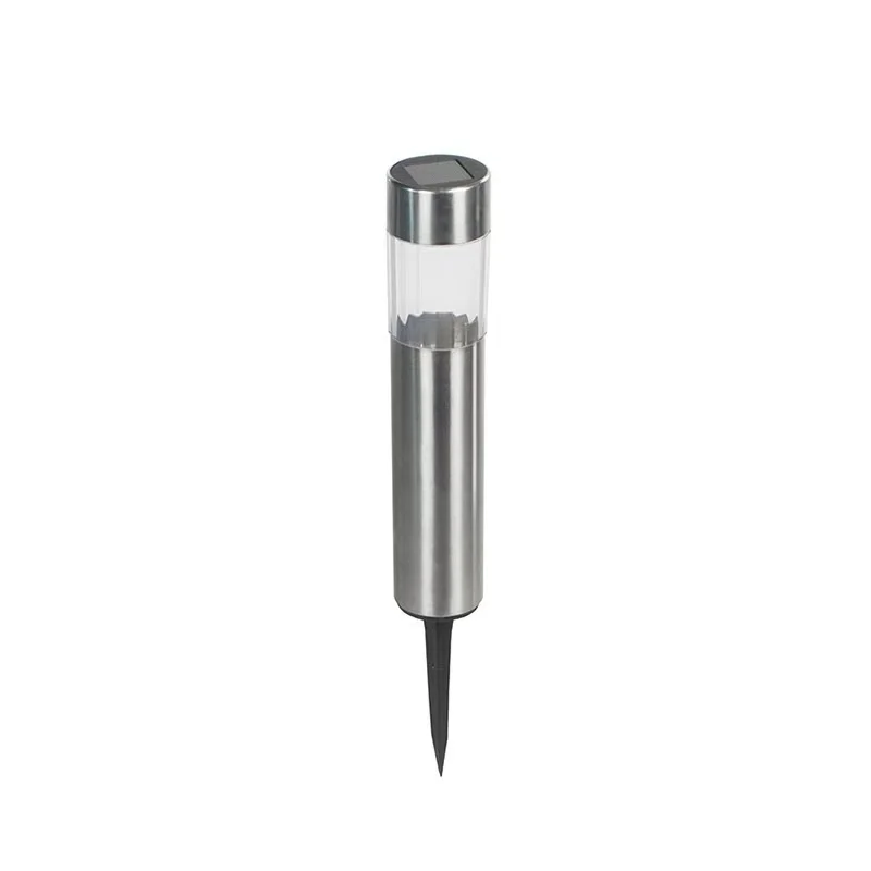 SM25694 Plastic PP Stainless Steel Solar Stake Lights, Set of 4 Cylinder Jar Panels (4pcs)