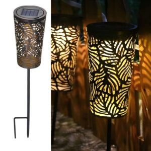 sm25698 hollow out solar stake lantern light