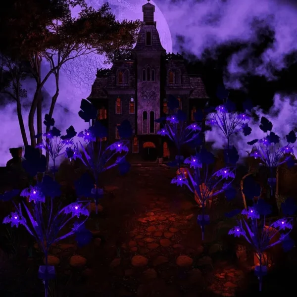 SM25730 ABS Plastic Halloween Bat Animal Solar Stake Light_2