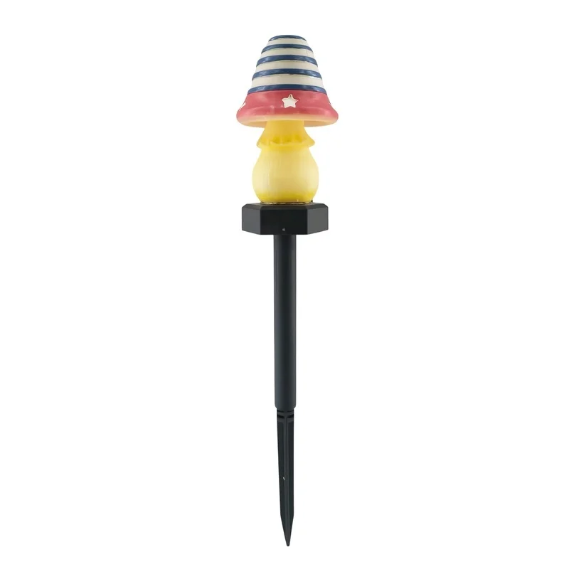 SM25732 resin-statue + Plastic-pp Mushroom Lawn Stake Light, Solar Powered_5