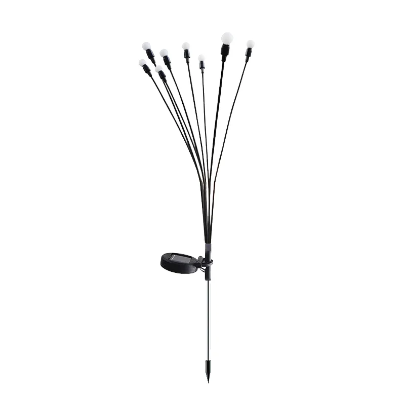 SM25744 Solar-Powered Plastic PP Dandelion Flower Stake Light - Green & Purple Decorative Small Lamp