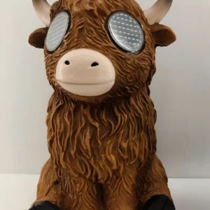 SM25765 Highland Ox Resin Statue Solar Tabletop Animal Lamp_2