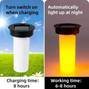 SM25769 Solar Stake Light Replacement Top with Flickering Flame (ABS+PP, 6 LED)_2
