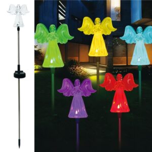 SM25810 Acrylic Color Changing Praying Angel Decorative Solar Stake Light