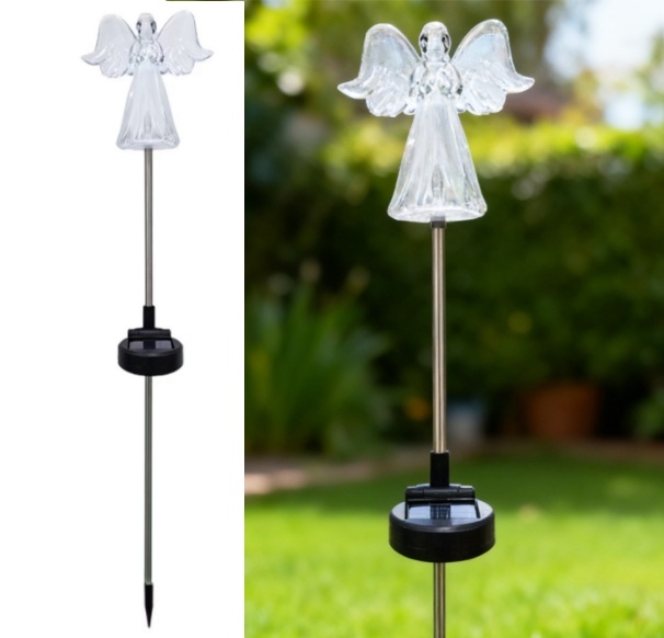 SM25810 Acrylic Color Changing Praying Angel Decorative Solar Stake Light