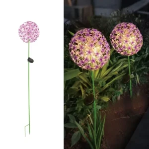 SM25812 Purple Decorative Solar-Powered Flower Stake Light - Plastic, PP, Metal, Iron, Small