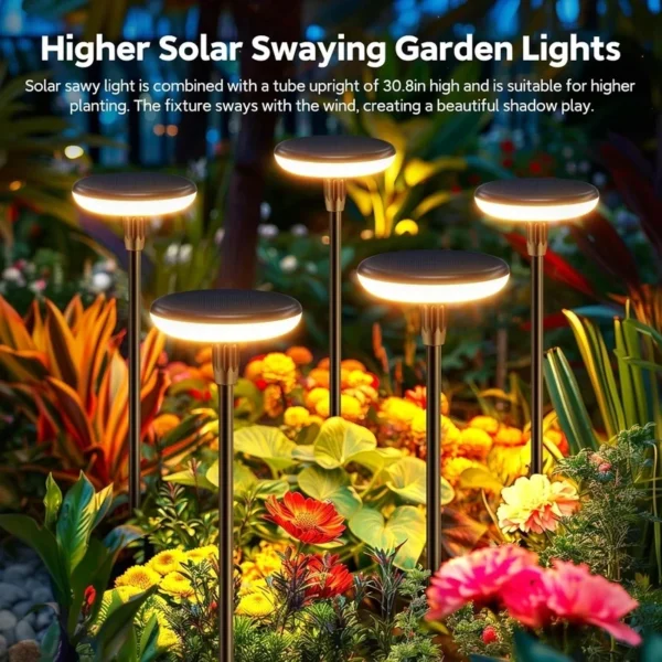 SM25863 ABS Plastic Super Bright Solar Disk Pathway Stake Light