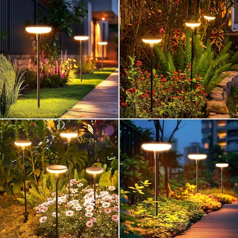 SM25863 ABS Plastic Super Bright Solar Disk Pathway Stake Light_2