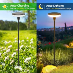 SM25863 ABS Plastic Super Bright Solar Disk Pathway Stake Light_3
