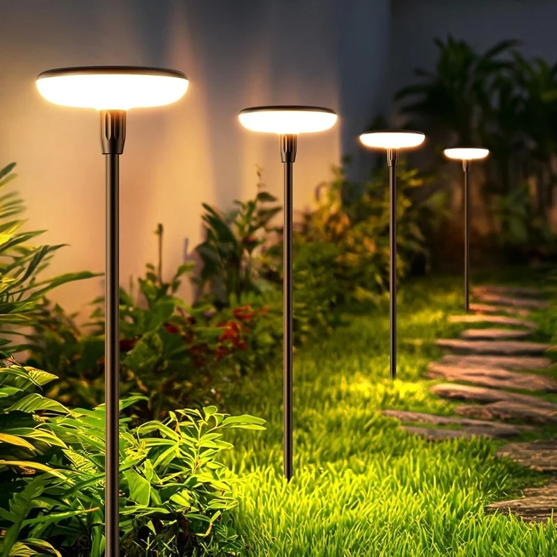 SM25863 ABS Plastic Super Bright Solar Disk Pathway Stake Light_5