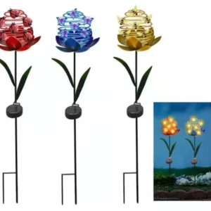 SM25871 Solar Powered Plastic PP Insect Flower Stake Light_2