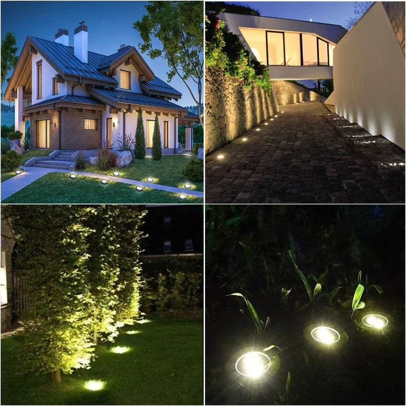 SM25885 Pack of 3 Plastic PP Solar Ground Stake Disk Panel LED Lights_2