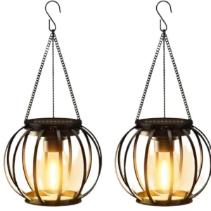 SM25901 ABS Plastic Solar Lantern Hanging Lights, Set of 2_2