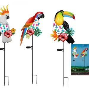 SM25931 Plastic PP Parrot Solar Tabletop Animal Lamp