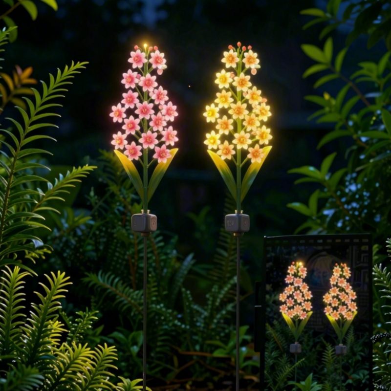 SM25933 Meatal Iron Art Flower Decorative Stake Light(1)