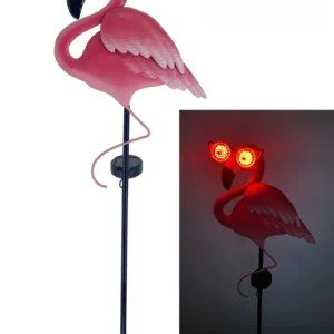 SM25965 Plastic PP Flamingo Eye Roller Solar Stake Animal