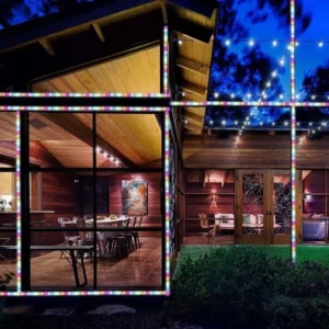 SM25976 ABS Plastic 300 LED Self-Adhesive Solar Stake Light Strip