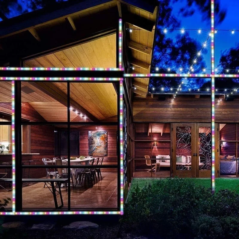 SM25976 ABS Plastic 300 LED Self-Adhesive Solar Stake Light Strip