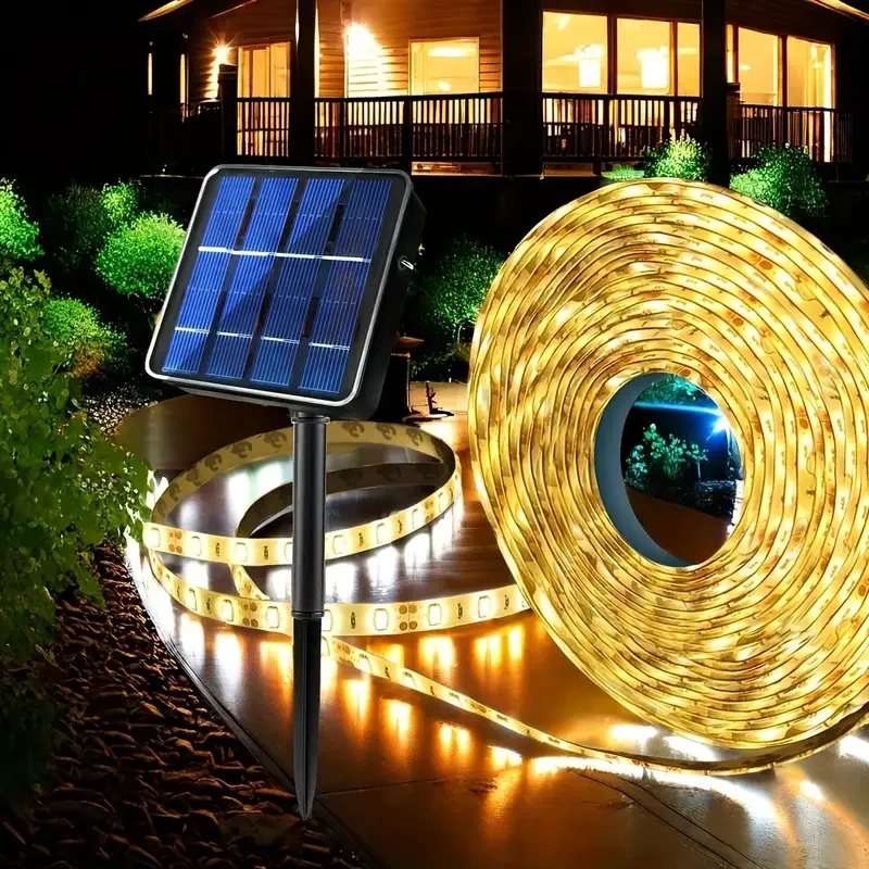 SM25976 ABS Plastic 300 LED Self-Adhesive Solar Stake Light Strip_2