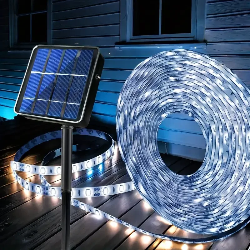 SM25976 ABS Plastic 300 LED Self-Adhesive Solar Stake Light Strip_4