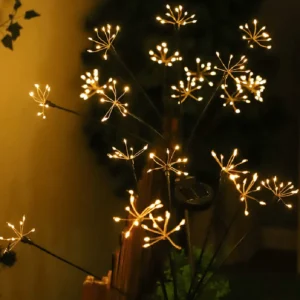 SM25981 ABS Plastic Solar Fireworks Tabletop Lamp, Set of 2_3
