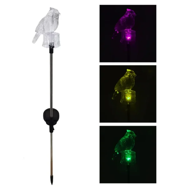 SM25990 Plastic PP Cardinal Bird Animal Solar Stake Light_2