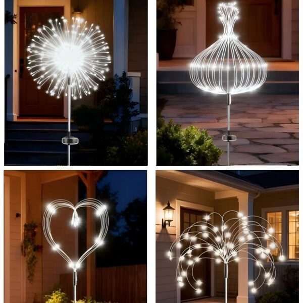 sm25597 abs plastic solar powered fireworks stake light