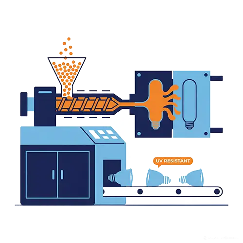 injection molding lamp housing