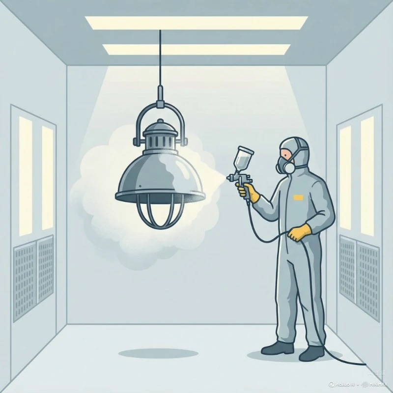 lamp spray paint booth