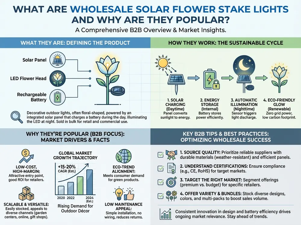 Wholesale Solar Flower Stake Lights - What Are Wholesale Solar Flower Stake Lights and Why Are They Popular?