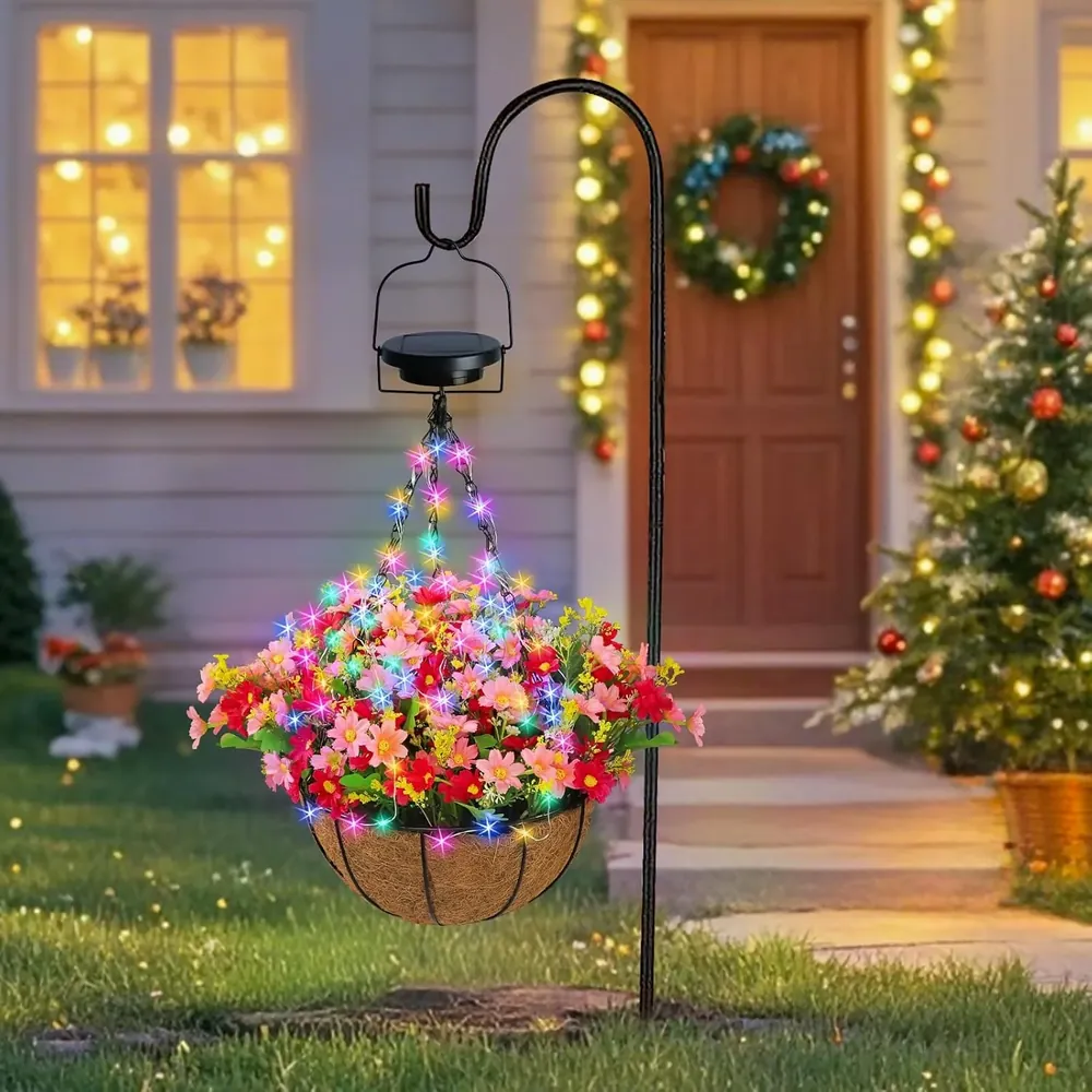 01 wholesale hanging solar flower lights