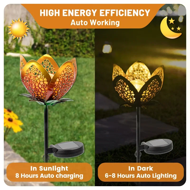 01 wholesale metal solar flower lights