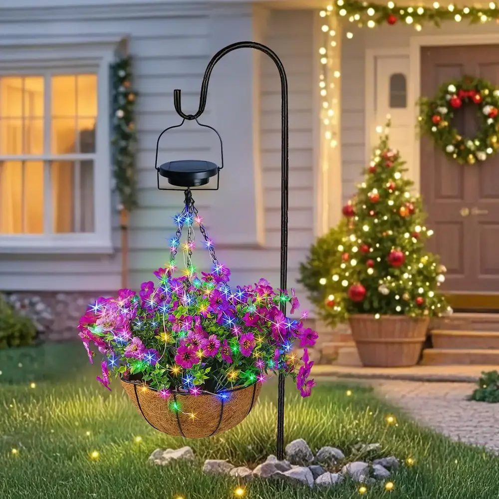 02 custom hanging solar flower lights