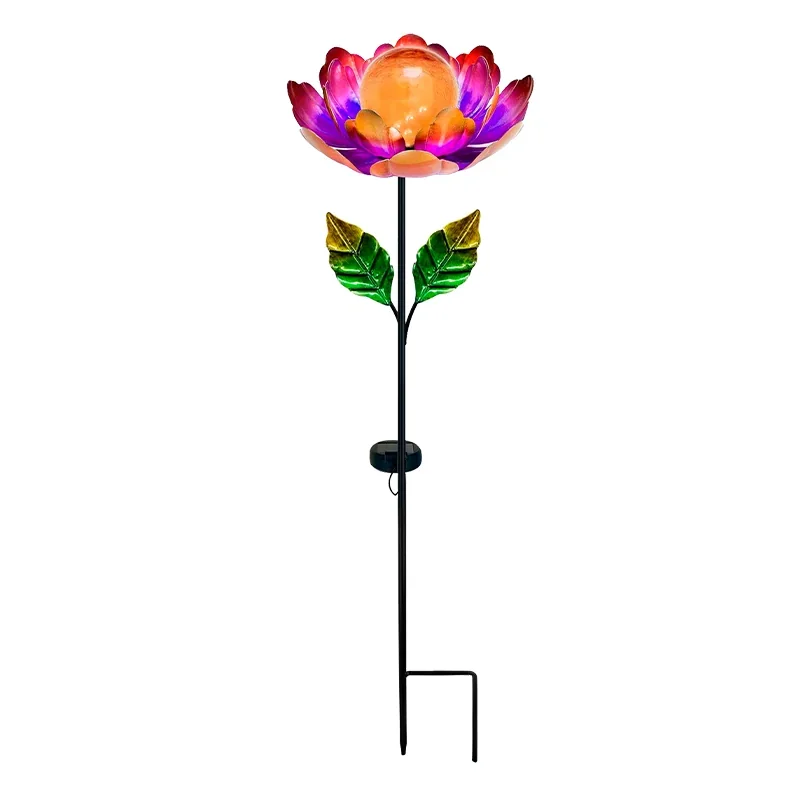 02 custom solar flower stake lights