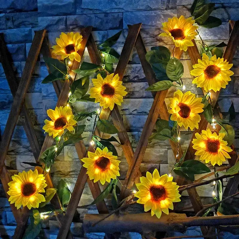 02 custom solar flower string lights