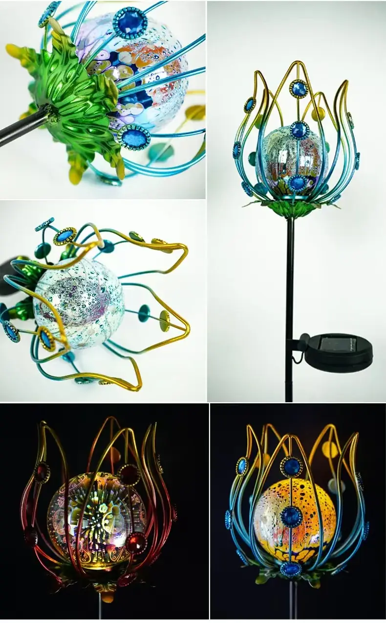Factory Glass Solar Flower Lights