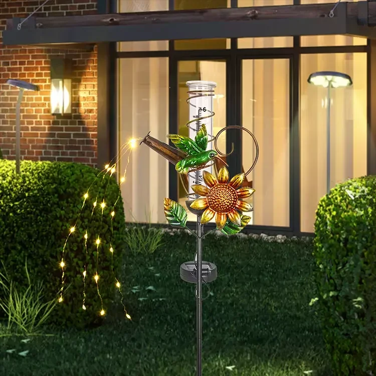 11 chinese metal solar flower lights