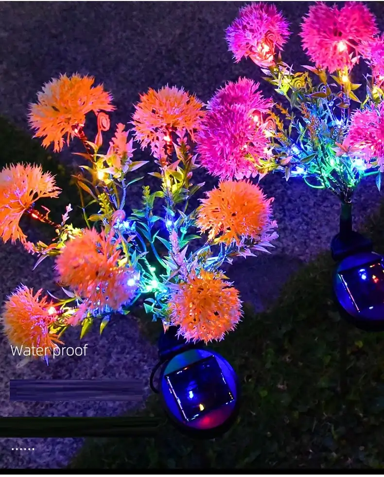 11 chinese plastic solar flower lights