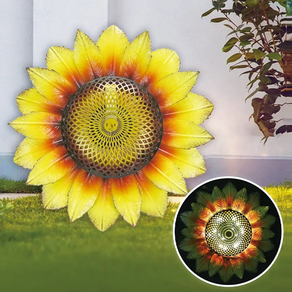 11 chinese wall mounted solar flower lights