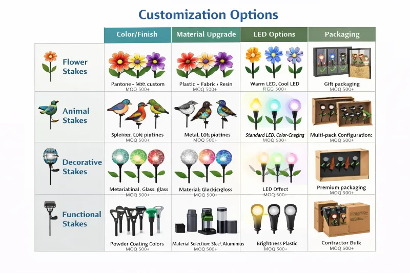 12 solar garden stake lights customization matrix
