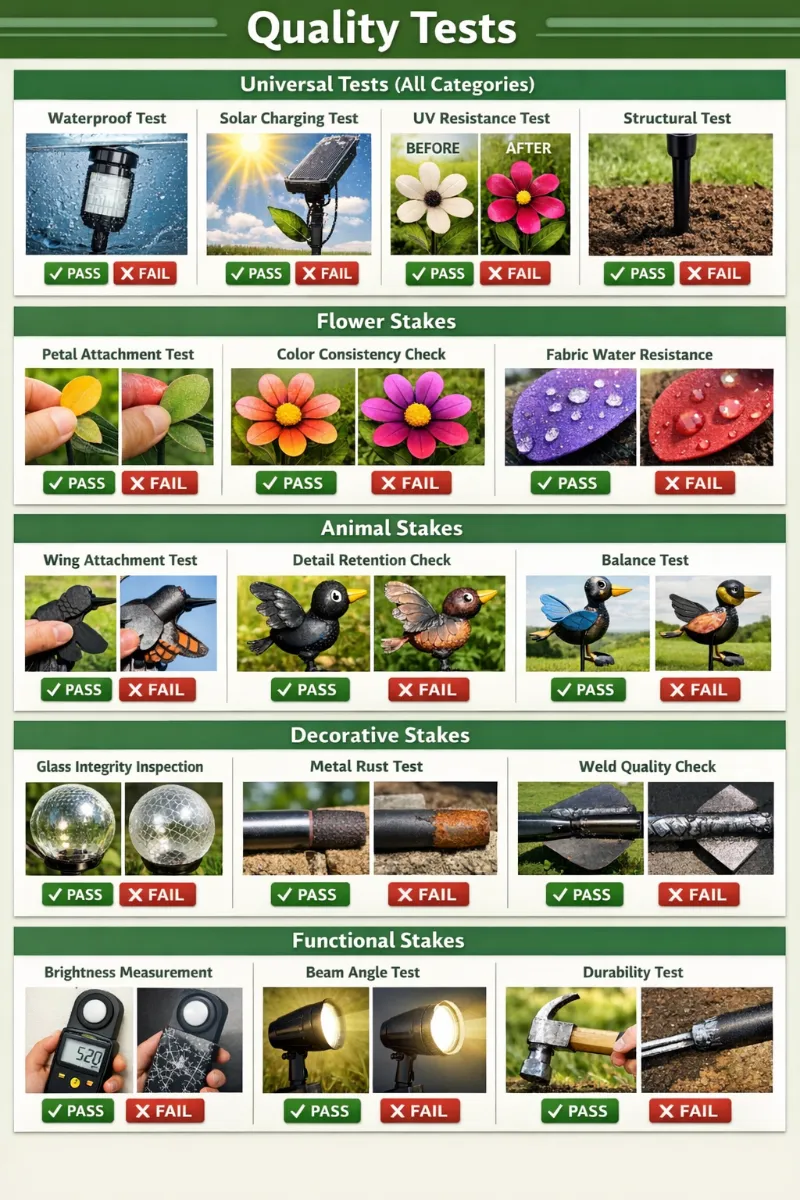 5 solar garden stake lights quality testing
