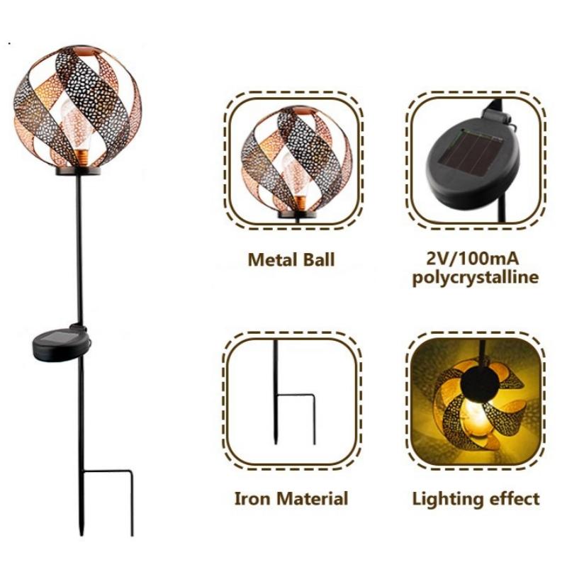 all the components of the metal solar stake light
