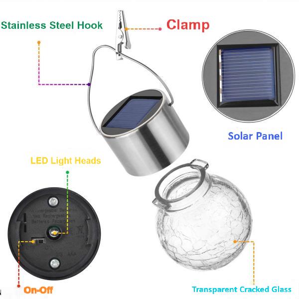 component parts of glass solar light