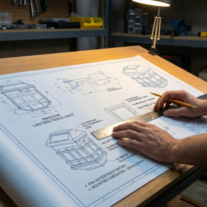 engineer reviewing lantern specs