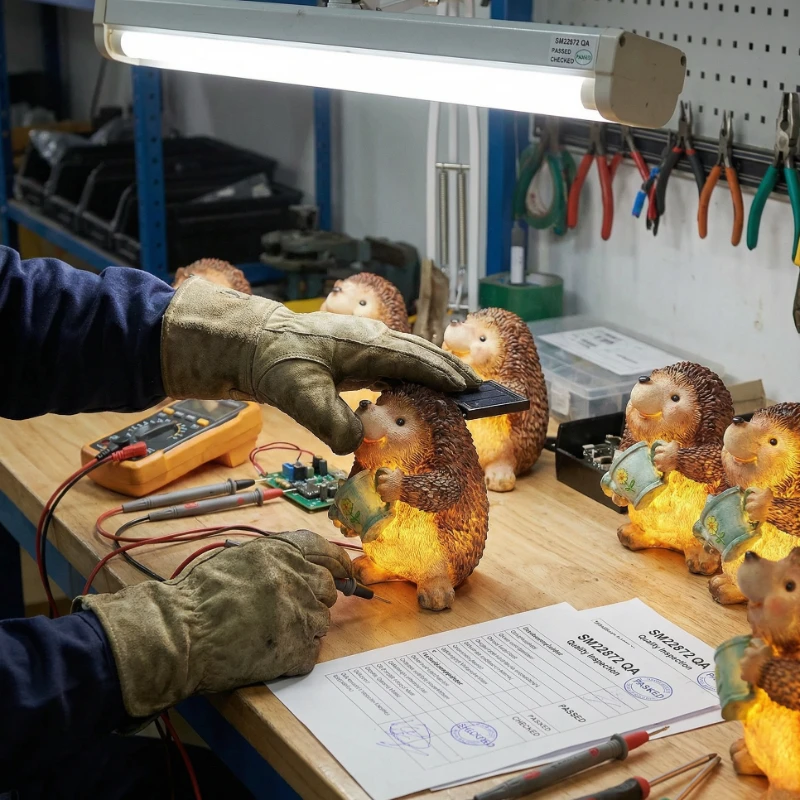 hedgehog solar light qc test