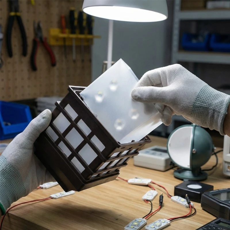 lantern optics assembly close up