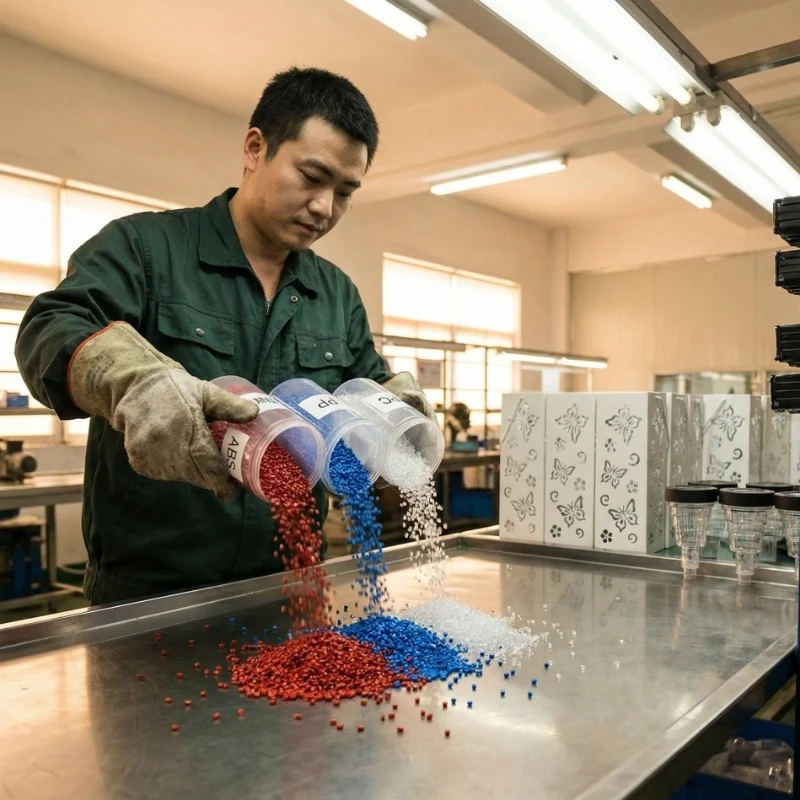 Plastic pellets prepared for solar light injection molding